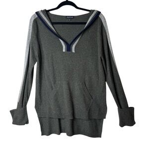 Knyt & Lynk Cashmere Hooded High Low Tunic Sweater Sz L Classic, Cozycore